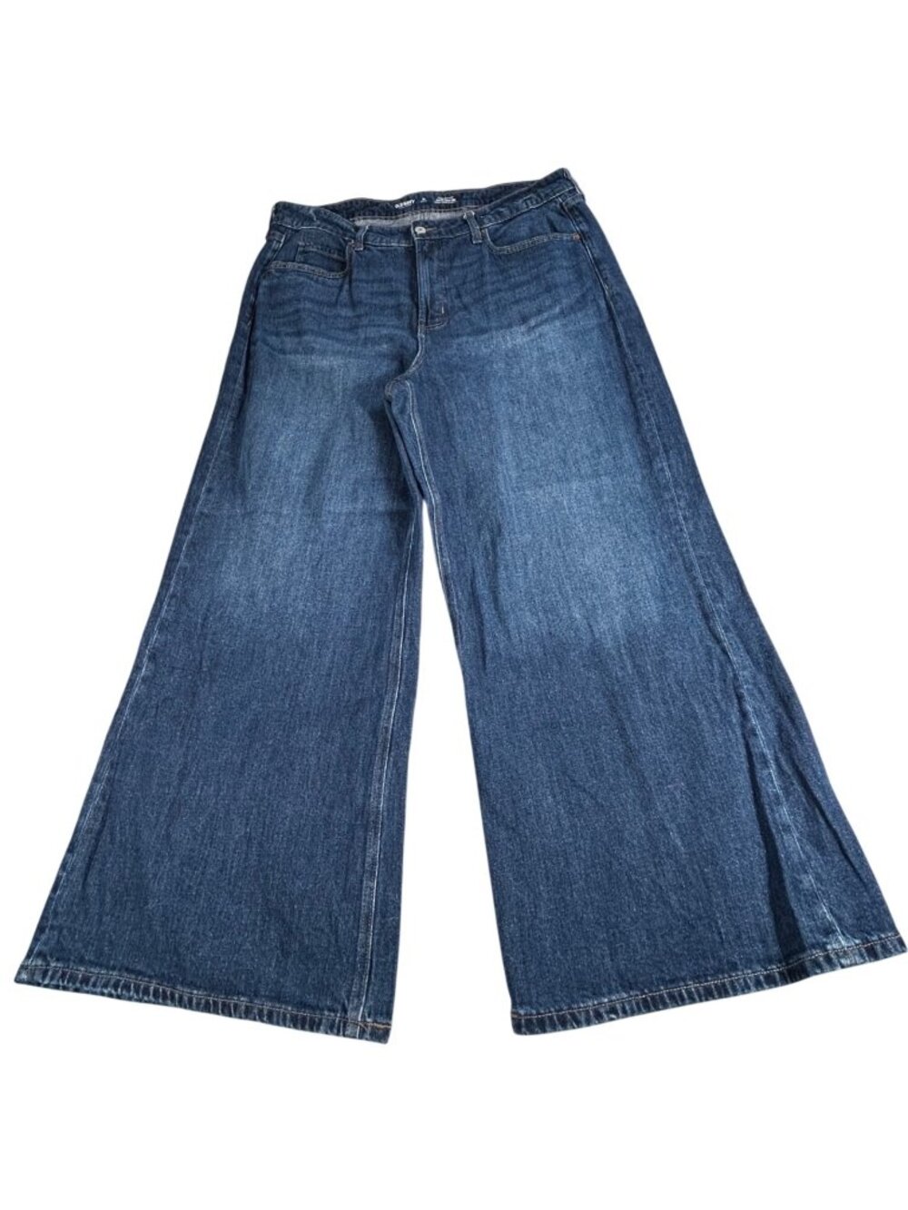 Extra High Rise Super Wide-Leg Dark Wash Denim Jeans Old Navy Women's 16 P Boho